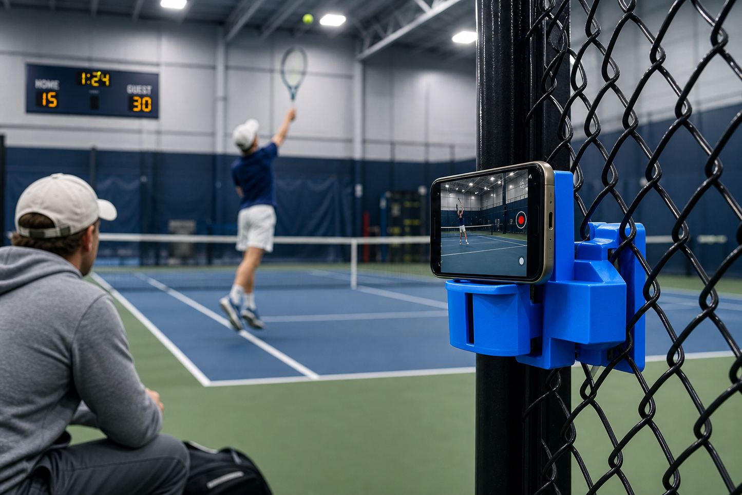Tennis Fence Phone Mount