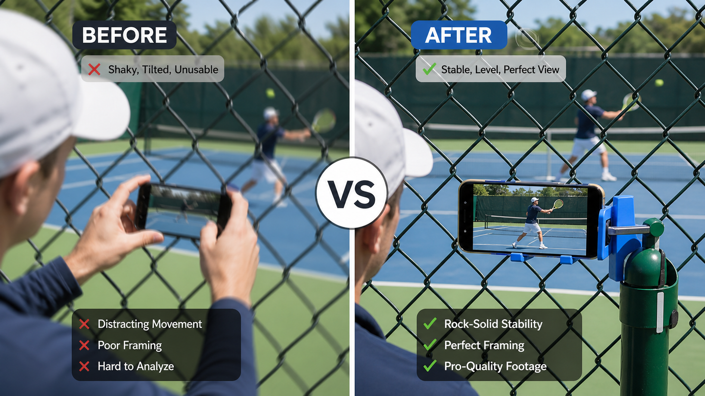 Tennis Fence Phone Mount