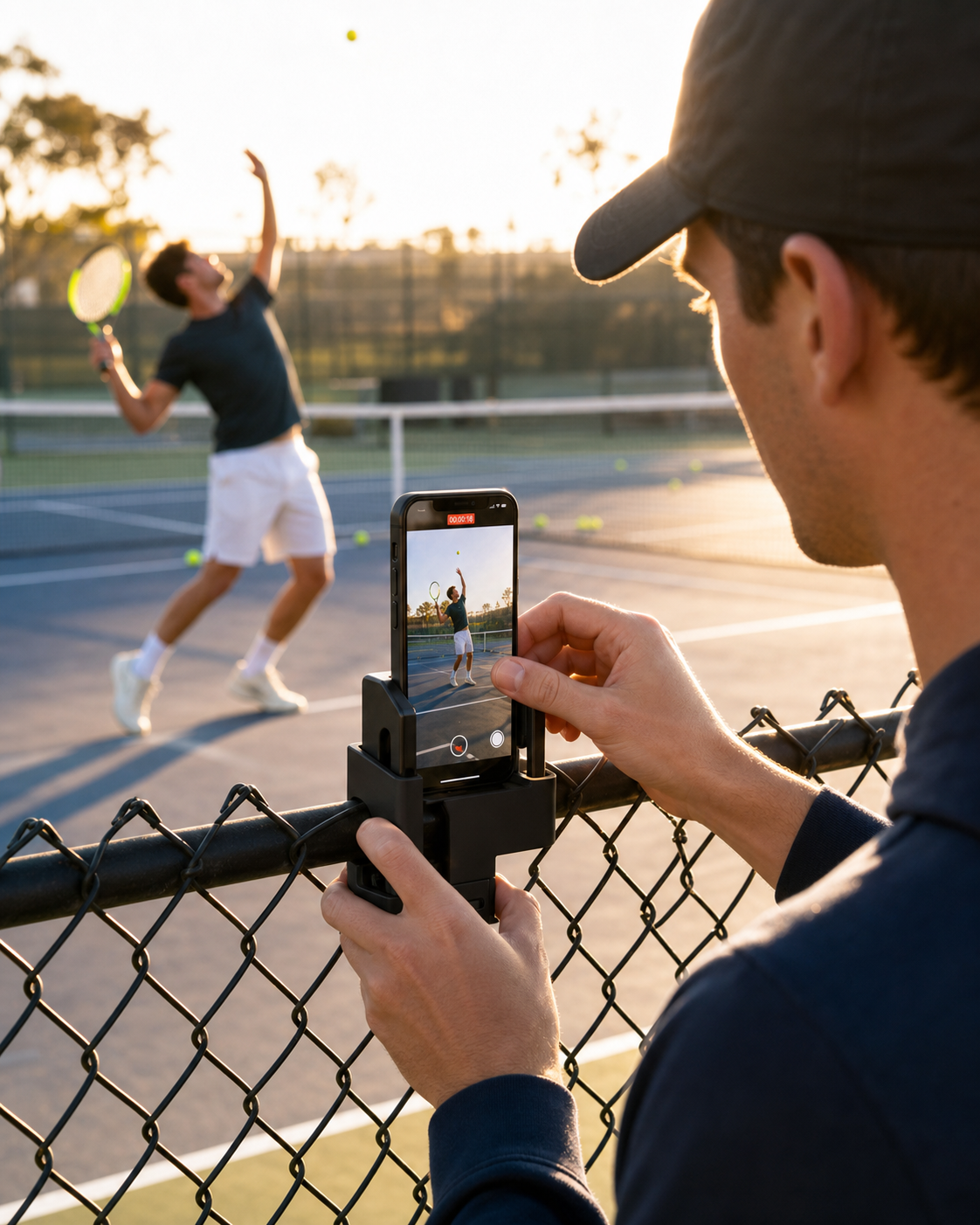 Tennis Fence Phone Mount